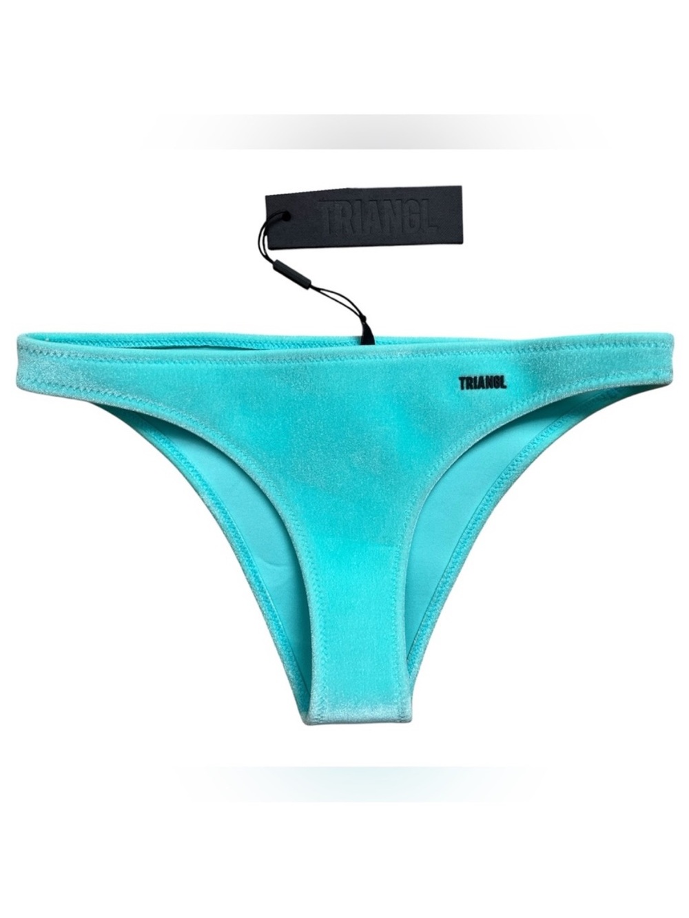 TRIANGL Neoprene Velour Bikini Bottom NWT Medium Aqua Turquoise Swim